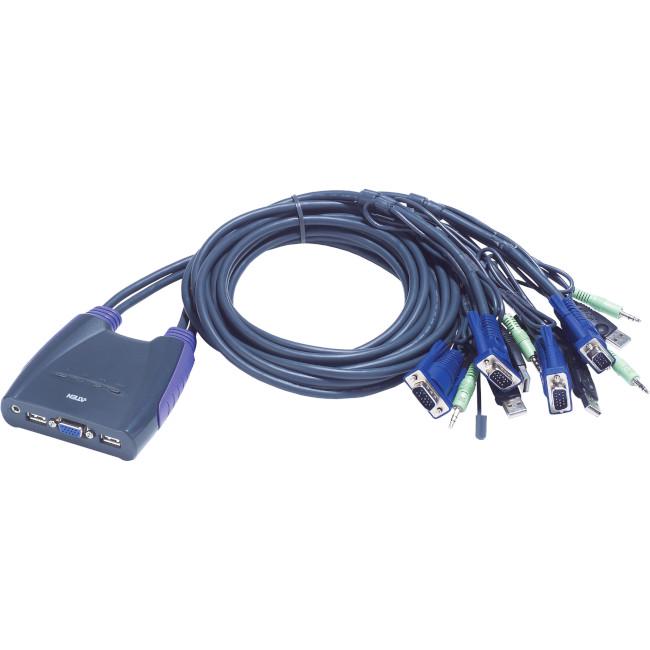 Переключатель ATEN 4-Port USB VGA/Audio Cable KVM Switch (CS64US)