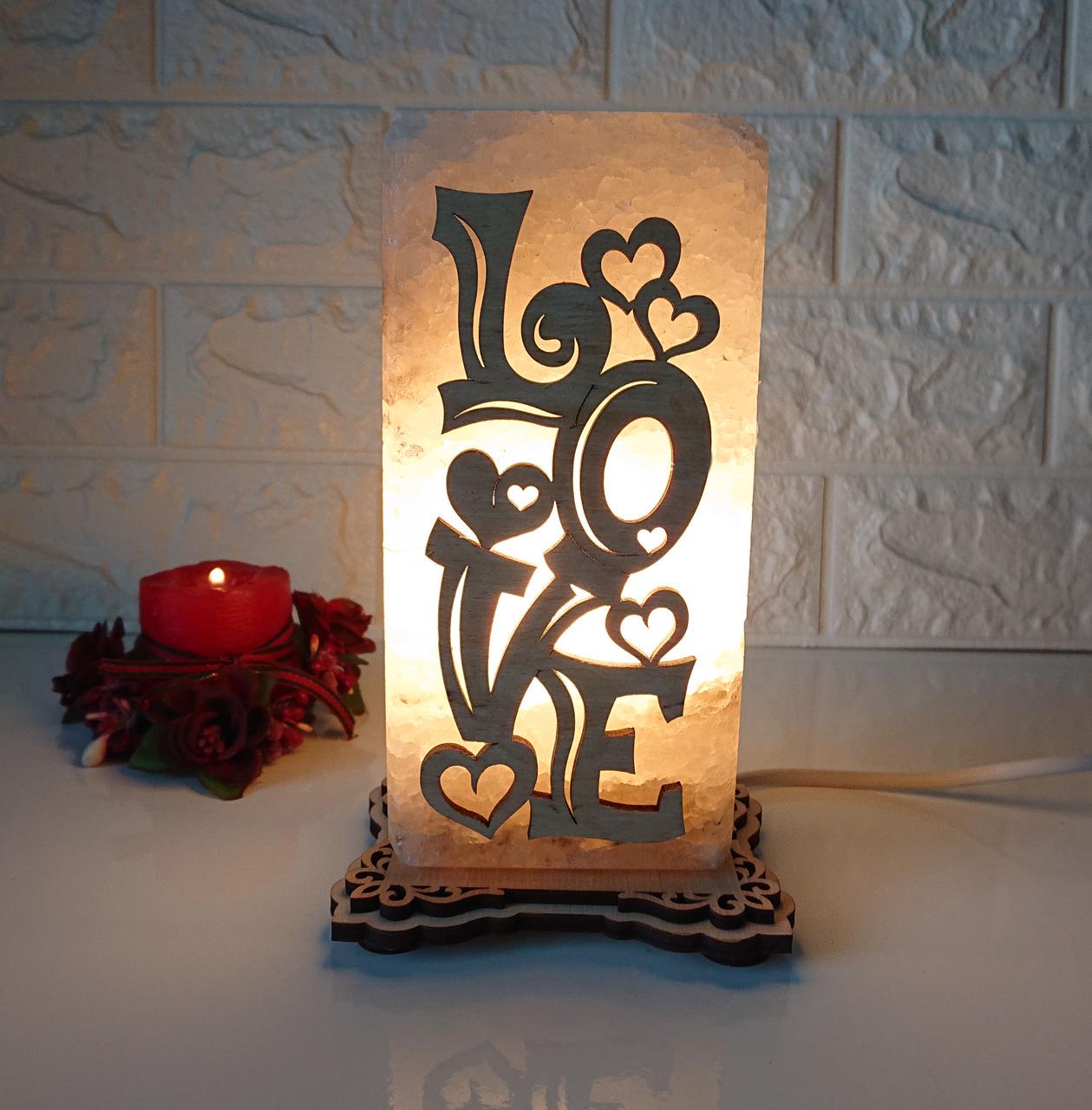 Соляной светильник Love (p-0001-y)