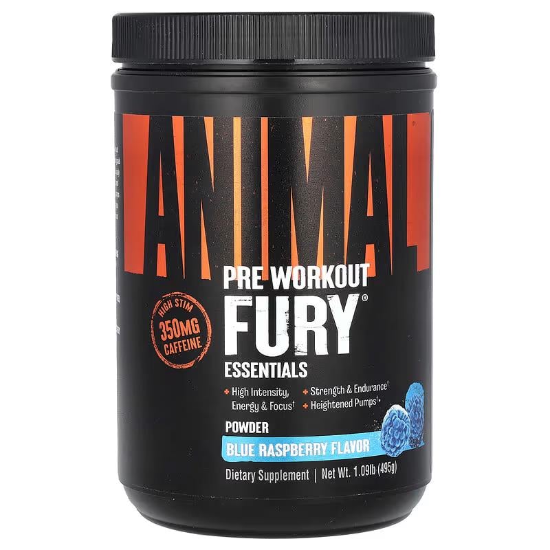 Предтренировочный комплекс Universal Nutrition Animal Fury 495 г Blue Raspberry (НФ-00002283)