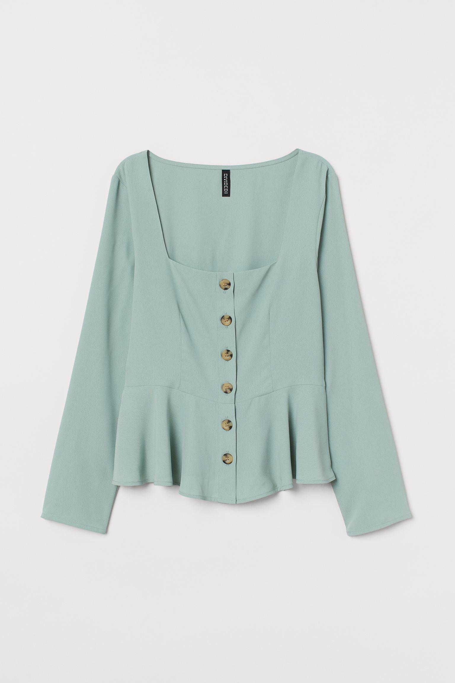 Блуза H&M р. 38 Светло-зеленый (912851884)