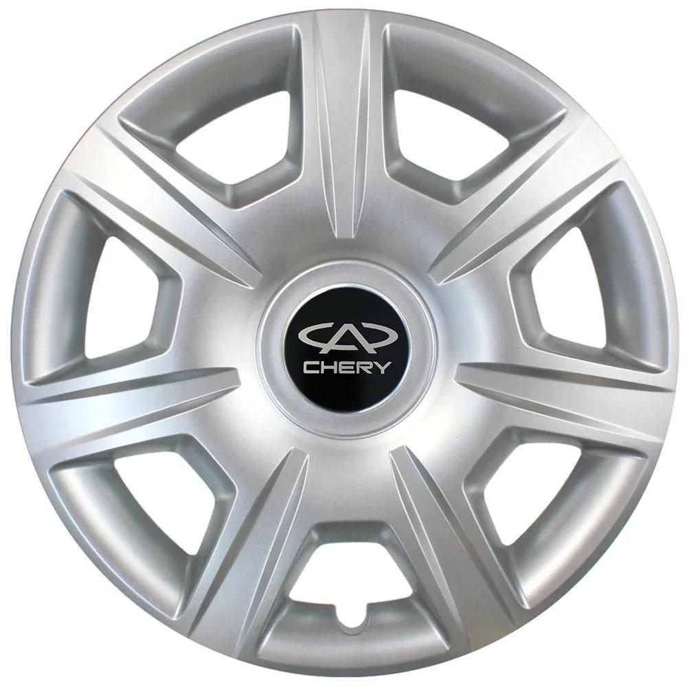 Колпаки SJS 327 с логотипом Chery R15 4 шт. Серебряный (2654558478)