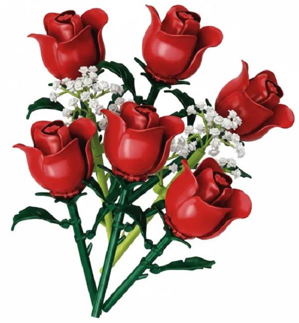 Конструктор блочный Roses Bouquet Букет красных роз (2104619190)