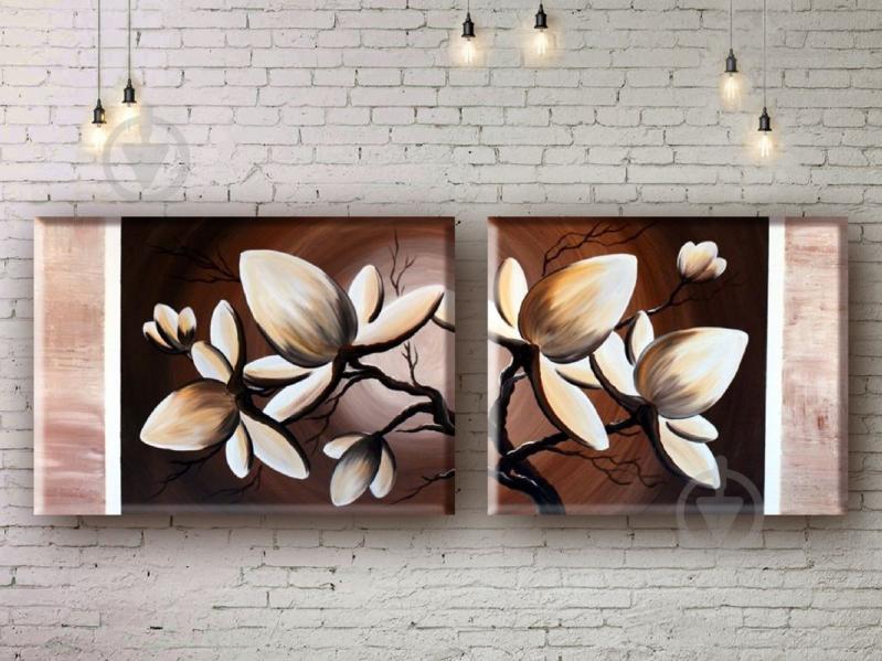 Модульная картина акрилом цветы ArtStar MHM17_2_049 размер 50 х 130 см