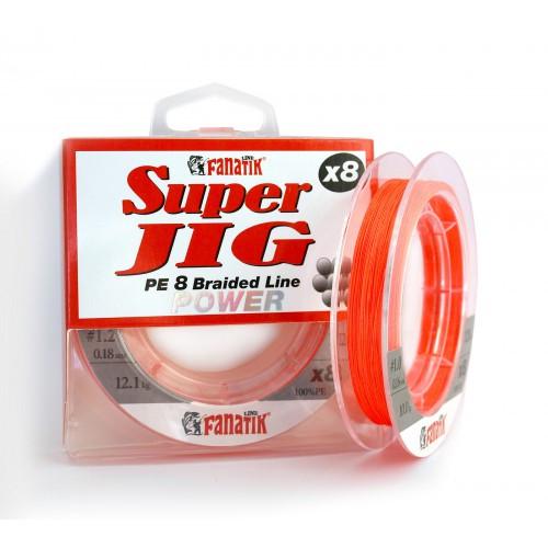 Шнур Fanatik Super Jig PE X8 120 м 0,18 мм 12,0 кг Orange (SJPEX812012O)