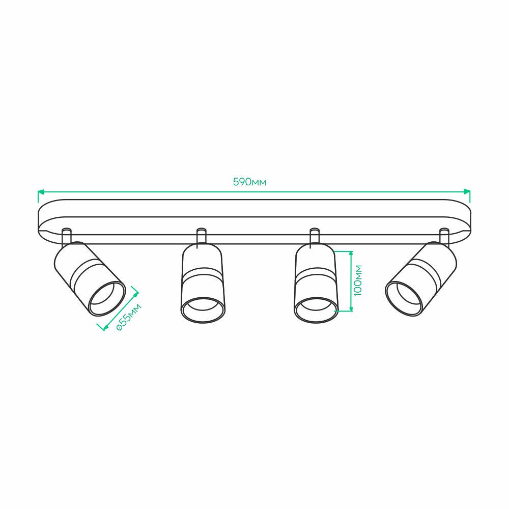 Светильник накладной ARDERO ML312-4 BAMBOO GU10 поворотный Черный/Хром - фото 2 Светильник накладной ARDERO ML312-4 BAMBOO GU10 поворотный Черный/Хром - фото 2