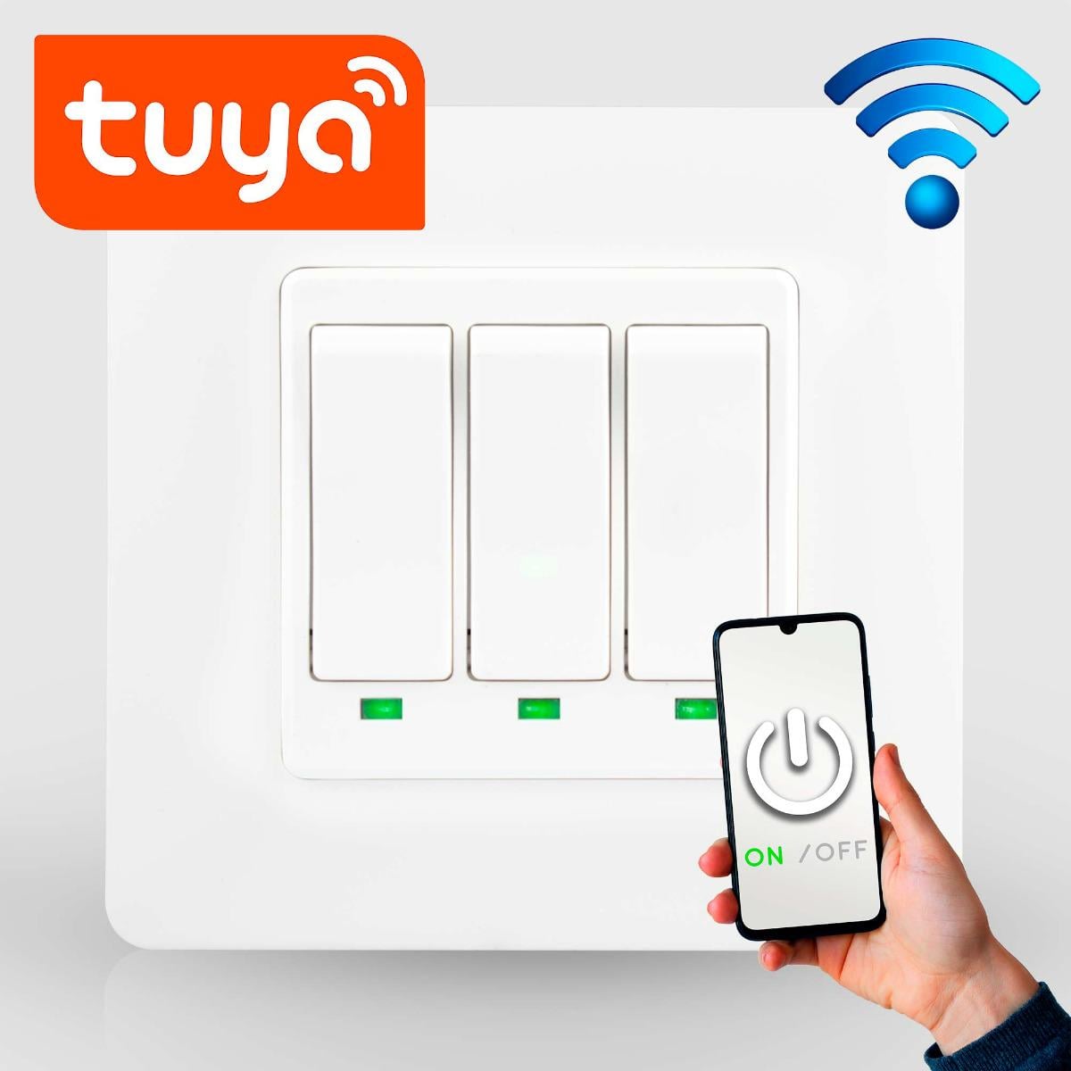 Выключатель Wi-fi Moes Smart Wall module switch 3 клавиши - фото 12