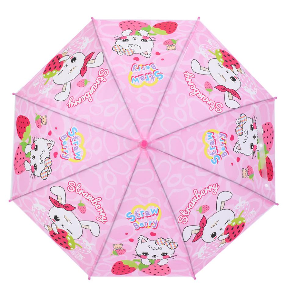 Зонтик детский Bambi Strawberry от 3 лет d 84 см Розовый (UM-402-B-22)