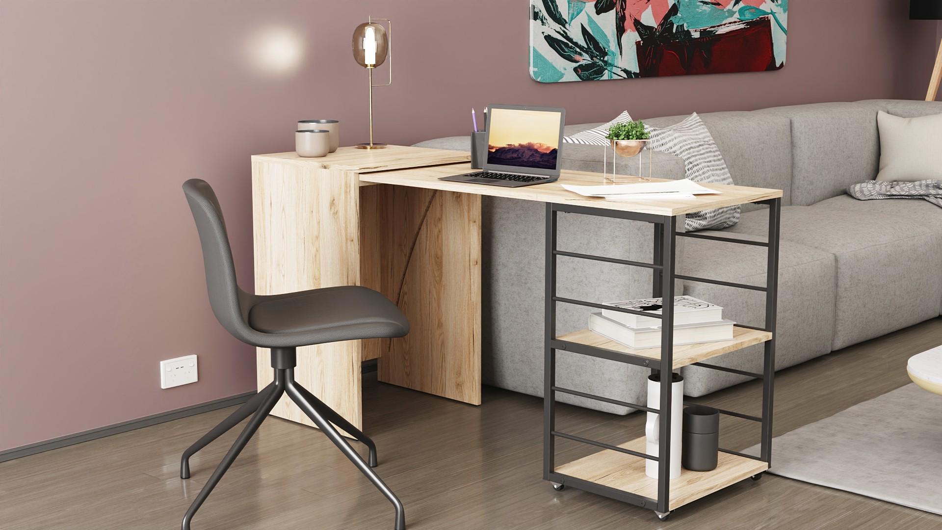 Стол-тумба трансформер Ferrum-decor Смарт 2/1 металл/ДСП 16 мм 750x1450x500 мм Черный/Дуб Сонома (FRD-105098) - фото 10