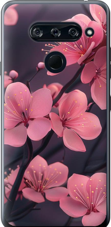 Чехол на LG V40 ThinQ Пурпурная сакура (6075t-1577-42517) Чехол на LG V40 ThinQ Пурпурная сакура (6075t-1577-42517)