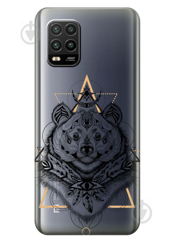 Силиконовый чехол iSwag для Xiaomi Mi 10 Lite Медведь индеец (KS2284)