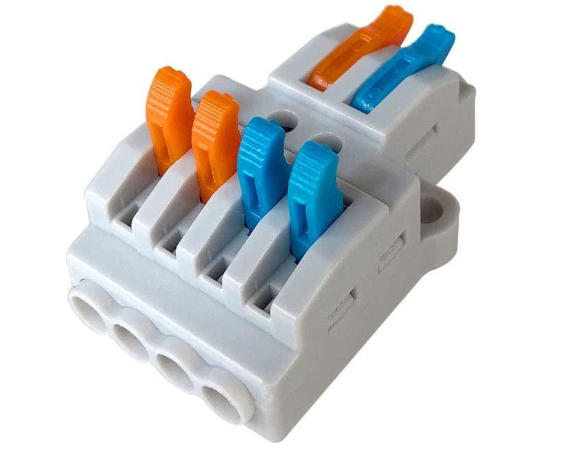 Колодка клеммная на 4 контакта самозажимная 32А 2pin-4pin 250 Вт (28514) Колодка клеммная на 4 контакта самозажимная 32А 2pin-4pin 250 Вт (28514)