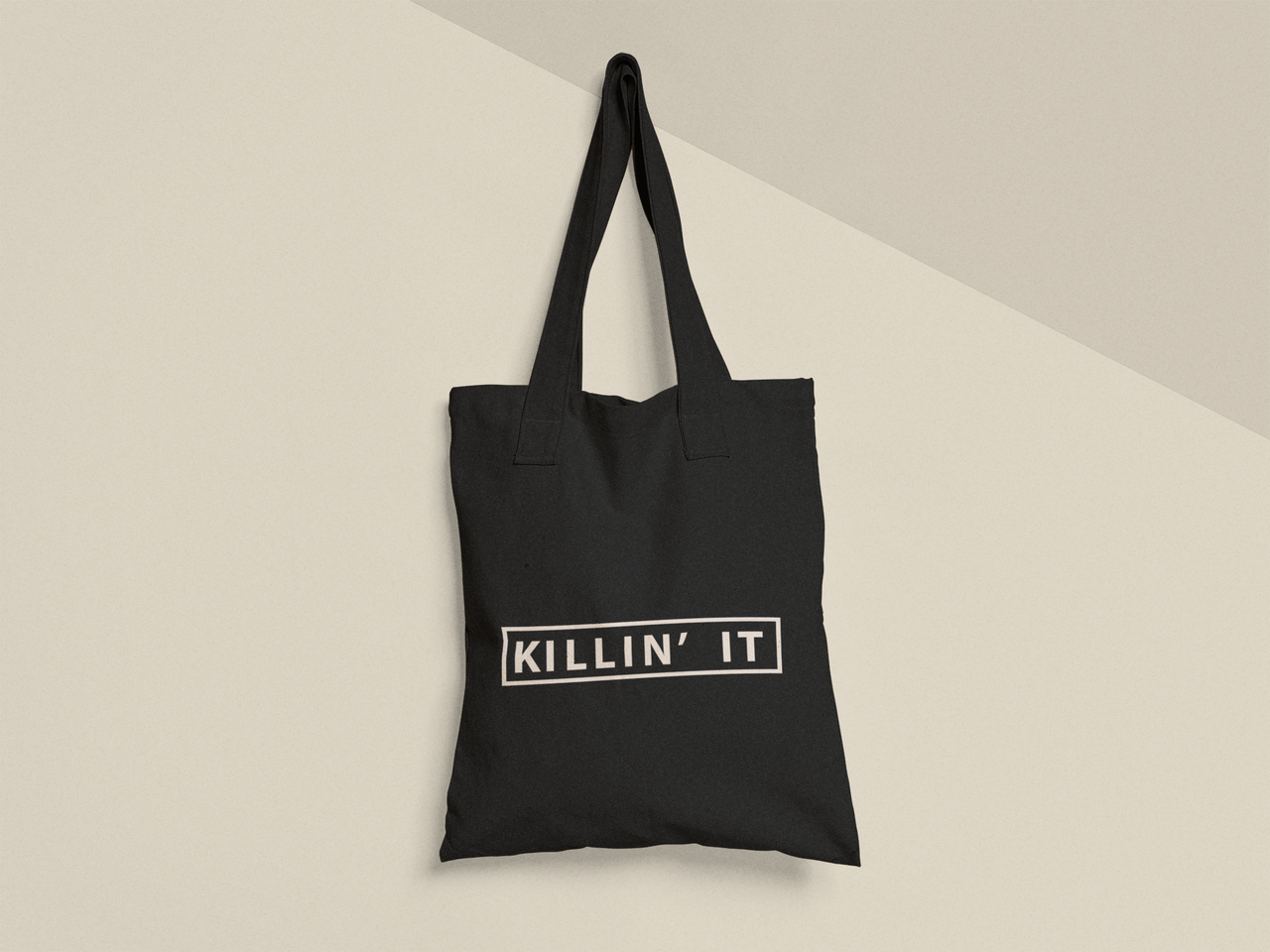 Эко-сумка шоппер с принтом "Killin` it" 38х40 см Черный (ПН434-Т1)