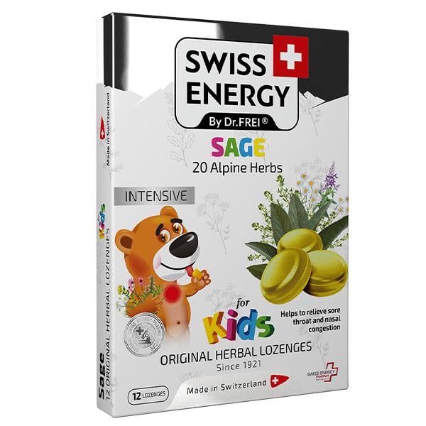 Средство противопростудное для детей Swiss Energy Herbal Lozenges Blister 20 herbs with Sage for kids 12 herbal lozenges (000026739)