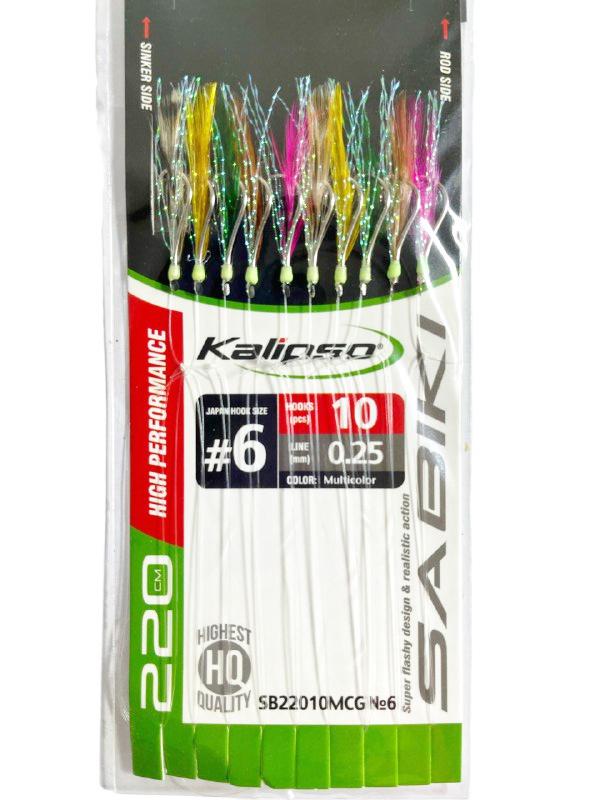 Самодуры для ловли рыбы Kalipso SB22010MCG №6 с люриксом 10 крючков Разноцветный (2334283258)