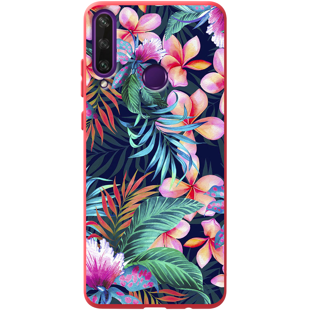 Чохол BoxFace Huawei Y6p flowers in the tropics Червоний силікон  (40017-up1971-41525)