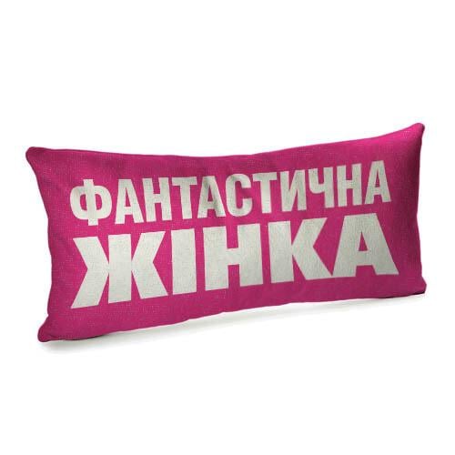 Подушка для дивана бархатная Фантастична жінка 50x24 см (52BP_20F004)