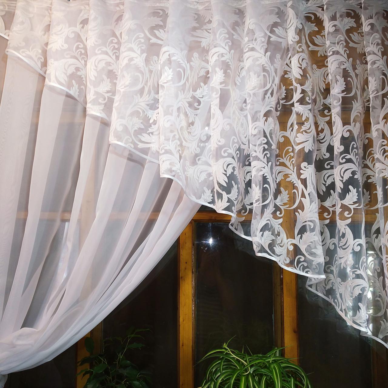 Тюль Анжелика вензель левая 170х400 см Белый (1783744003) - фото 4 Тюль Анжелика вензель левая 170х400 см Белый (1783744003) - фото 4