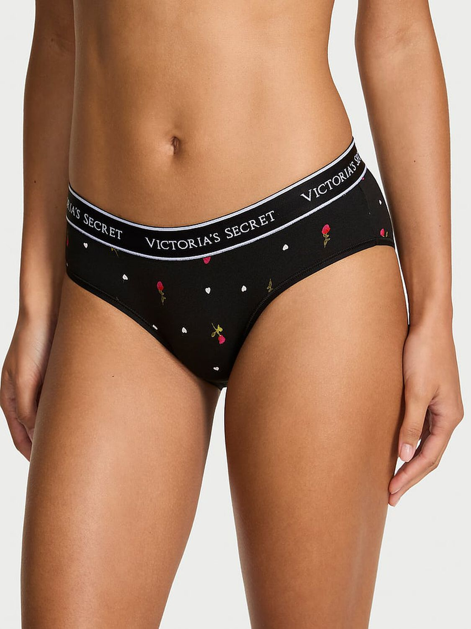 Трусики женские Victoria's Secret Logo Cotton Hiphugger S Черный (28599478192)