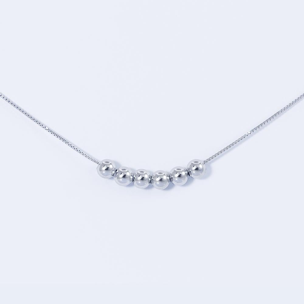 Колье серебряное с бусинами р. 40 + 5 см (kl2-71)