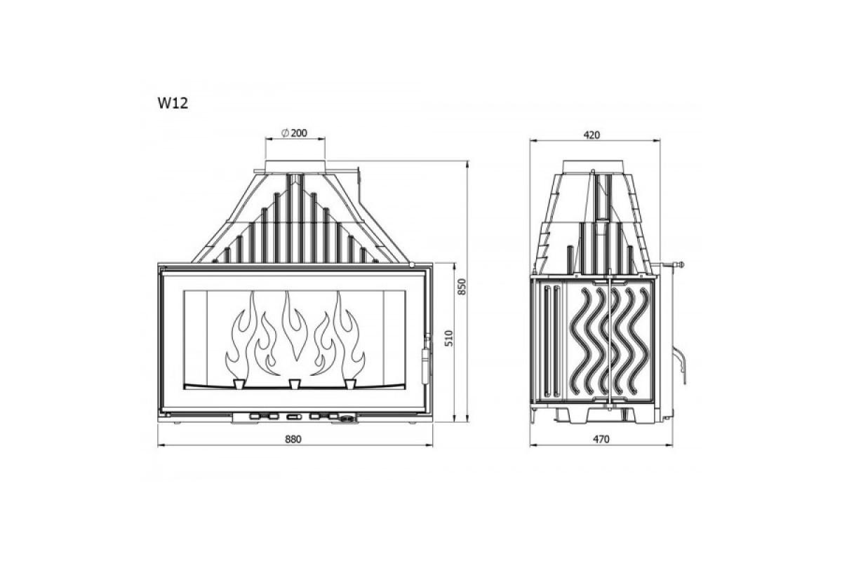 Каминная топка KawMet W12 19 кВТ (9234981) - фото 6
