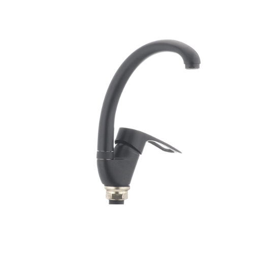 Смеситель для кухни Cron HANSBERG-777 смеситель с высоким изливом однорычажный цинковый сплав Черный (b-CR0789) - фото 4