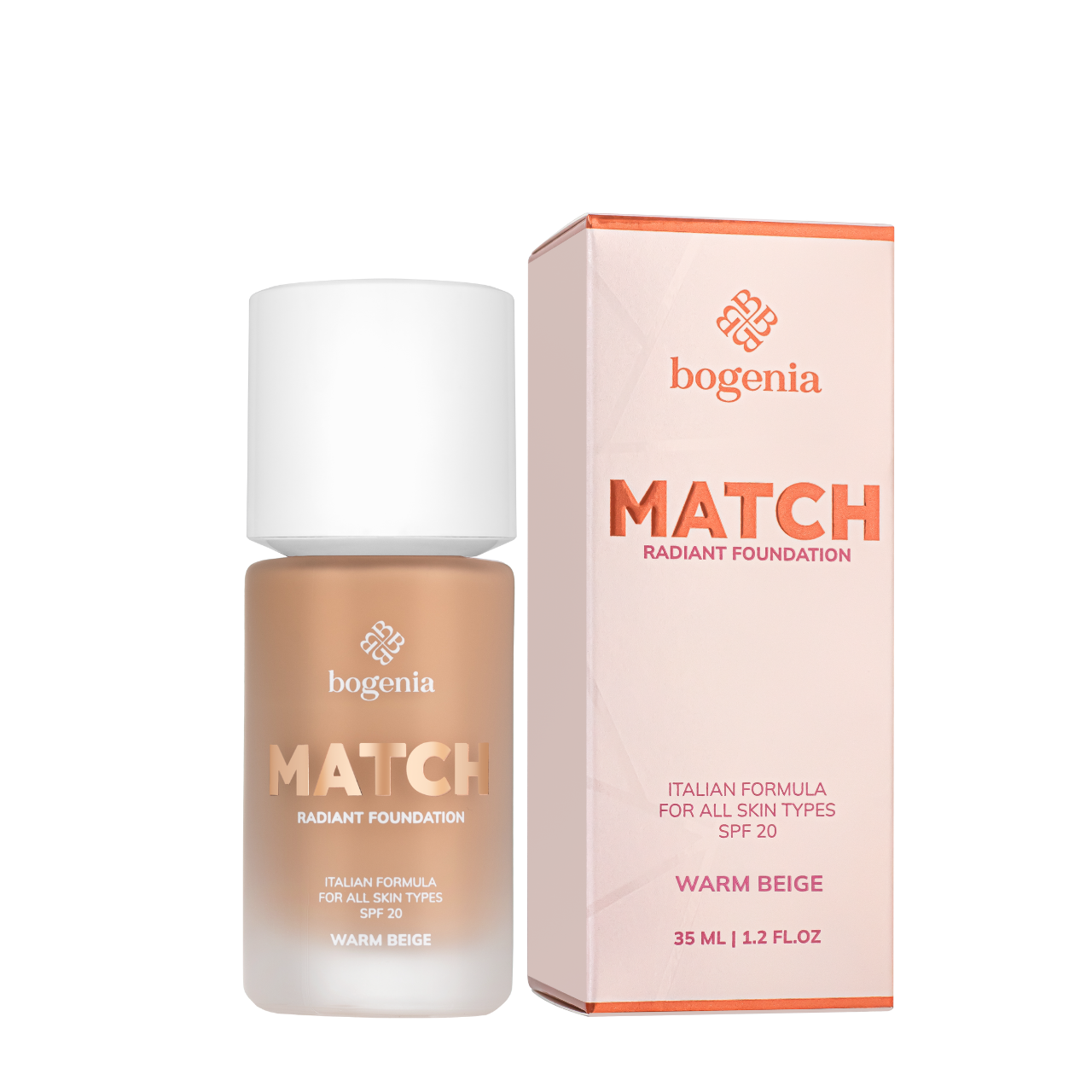 Тональний крем для обличчя Bogenia Match Radiant Foundation BG609 005 Теплий бежевий