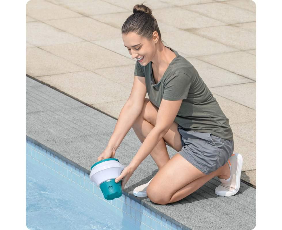 Дозатор для хімії BW 58701 для таблеток MAX із захисною рукавичкою з термометром Блакитно-білий (132-9-58701) - фото 6