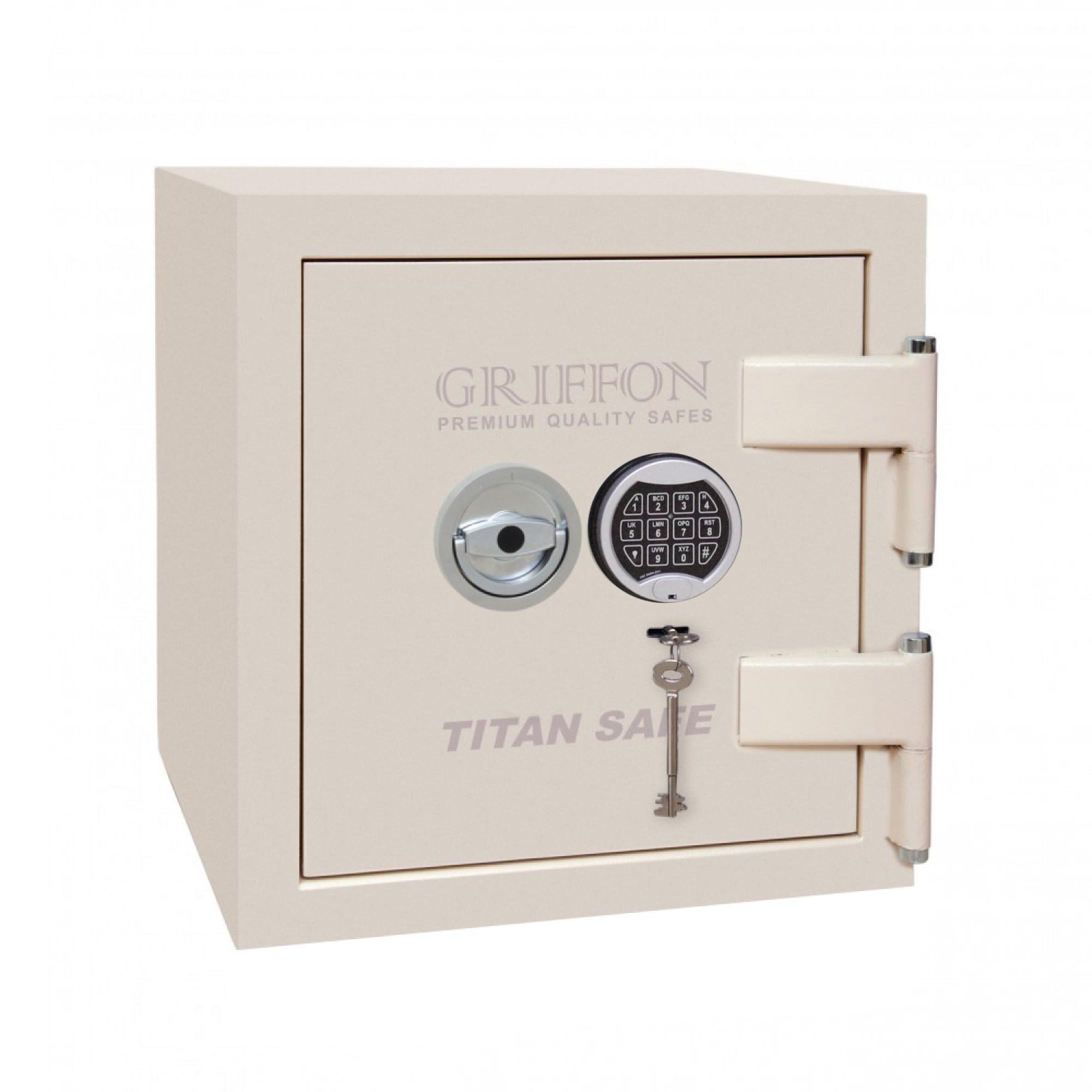 Сейф огневзломостойкий CL II.50.K.Е металлический с ключевым электронным кодовым замком 390x380x296 мм Cream (2-12- CL II.50.K.Е)