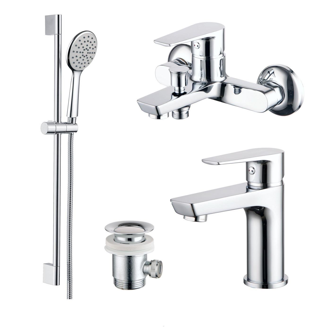 Набор смесителей для ванны Devit Universal 47565162 Хром (168889) Набор смесителей для ванны Devit Universal 47565162 Хром (168889)