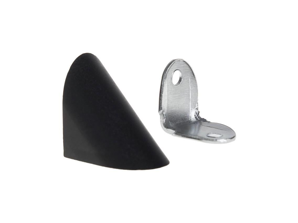 Уголок мебельный одинарный металлический с пластиковой заглушкой Z-02 Черный