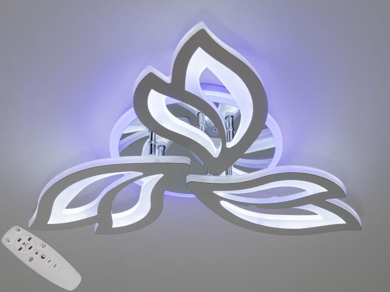 Люстра потолочная EcoLed светодиодная с диммером 55W 8165/3HR 3col dim Серебрянный