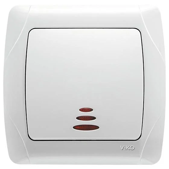 Выключатель одноклавишный Viko Carmen с подсветкой Белый (90561019)