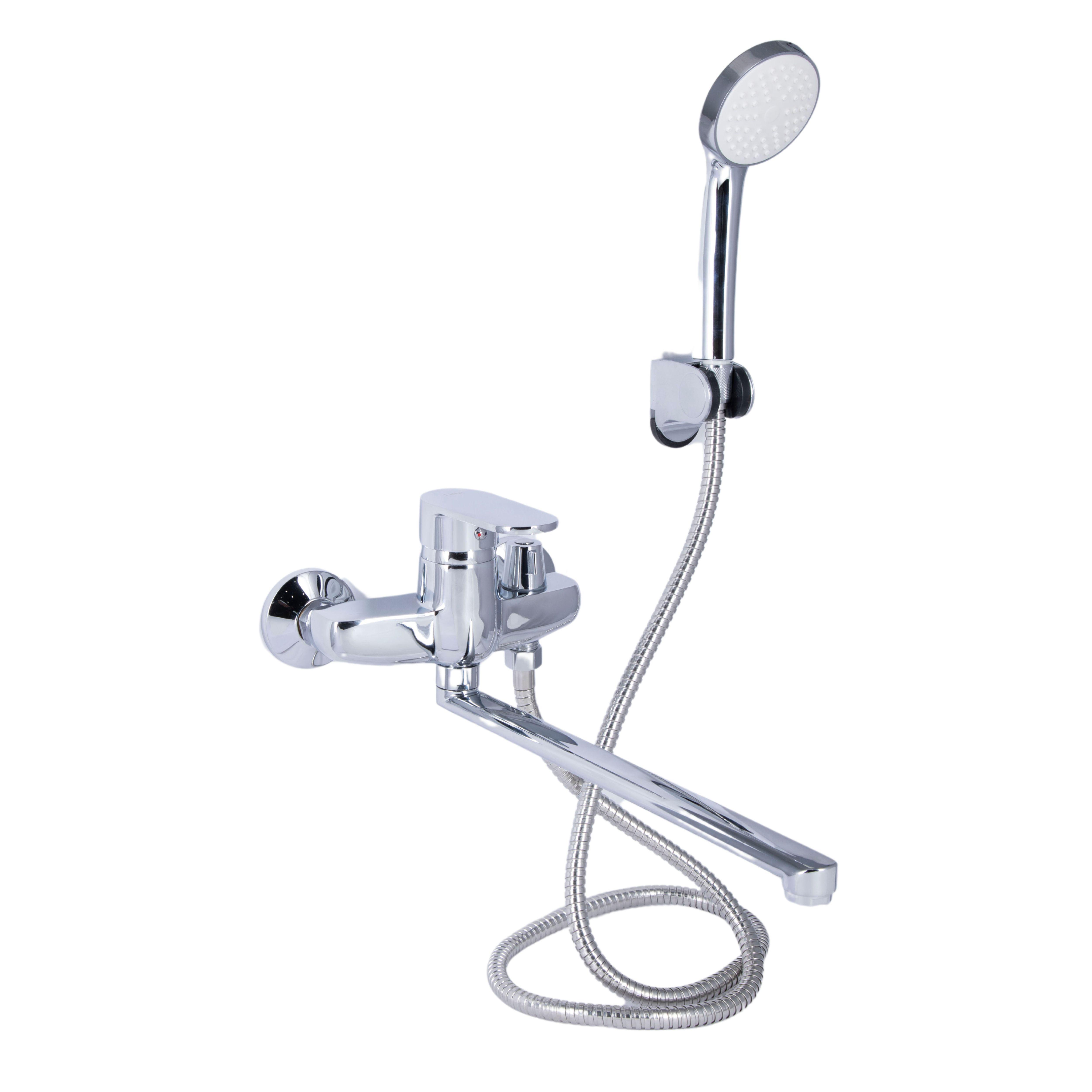 Смеситель для ванны Lidz Tani 0051 с поворотным изливом c душевым гарнитуром k40 Chrome (LDTAN0051CRM44961)