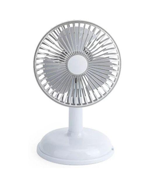 Вентилятор настольный портативный Simple desktop fan с работой от USB Светло-серый (KD197)