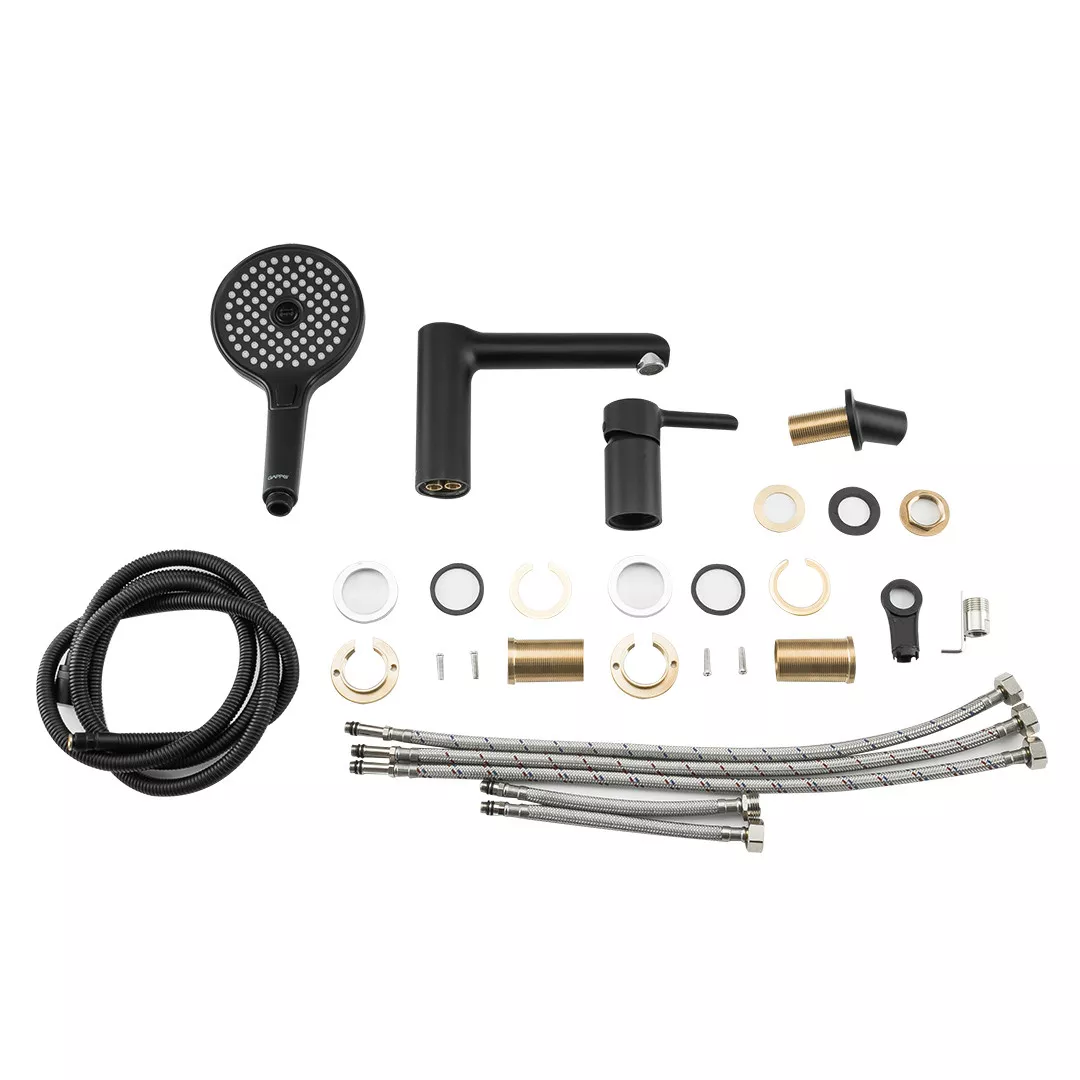 Змішувач для ванни на борт Gappo G1103-6 Чорний/Хром (SQ-1044860) - фото 4 Змішувач для ванни на борт Gappo G1103-6 Чорний/Хром (SQ-1044860) - фото 4