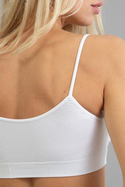 Tоп бесшовный Giulia Brassiere Bianco женский на тонких бретелях S/M Белый - фото 4 Tоп бесшовный Giulia Brassiere Bianco женский на тонких бретелях S/M Белый - фото 4
