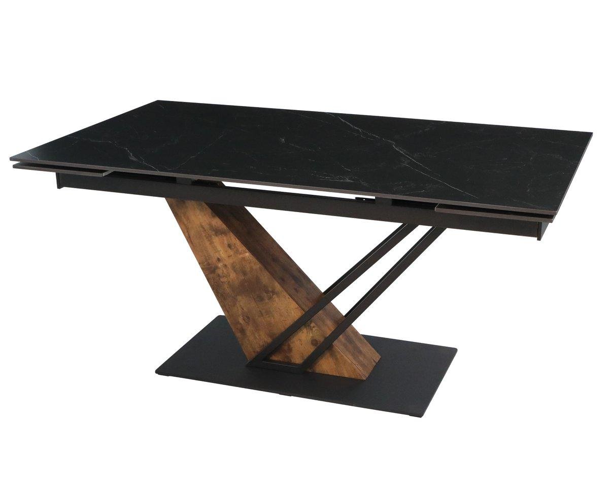 Стол Intarsio Fernando Ceramic 160/220x90 см Черный матовій/Старый дуб (28710939) - фото 4 Стол Intarsio Fernando Ceramic 160/220x90 см Черный матовій/Старый дуб (28710939) - фото 4