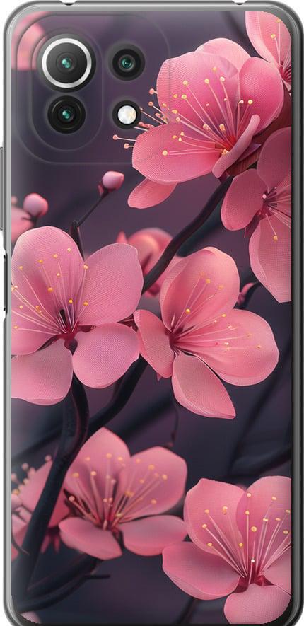 Чехол на Xiaomi Mi 11 Lite Пурпурная сакура (6075u-2281-42517)