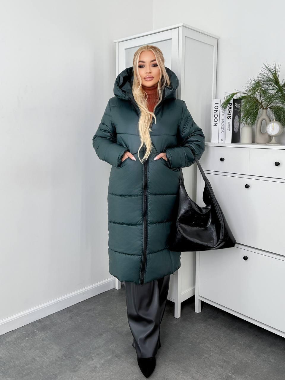 Пуховик жіночий зимовий подовжений до -20°С батал 4XL-5XL Смарагдовий (OV-1099SM-4XL-5XL) - фото 6 Пуховик жіночий зимовий подовжений до -20°С батал 4XL-5XL Смарагдовий (OV-1099SM-4XL-5XL) - фото 6