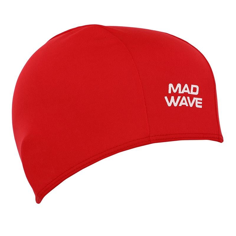 Шапочка для плавания Mad Wave текстильная для взрослых Poly II M052103 Красный (60444282)
