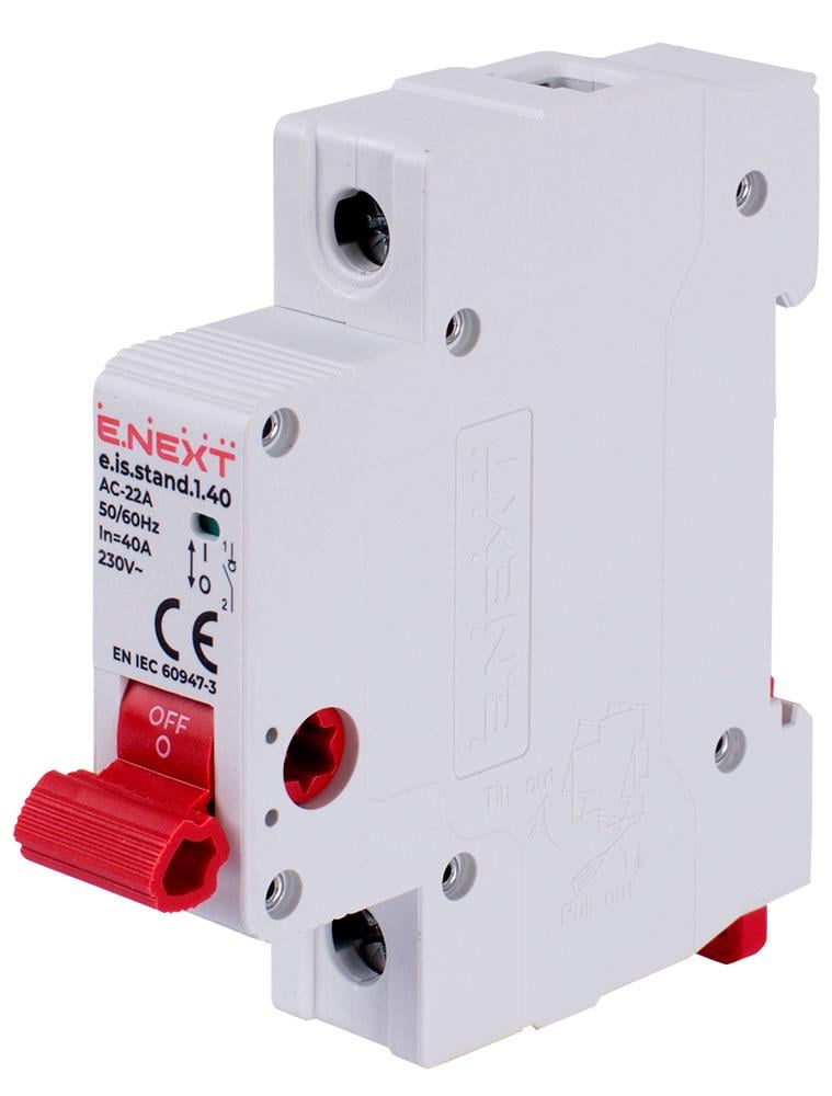 Выключатель нагрузки E.NEXT e.is.stand.1.40 1P 40А (s082001)