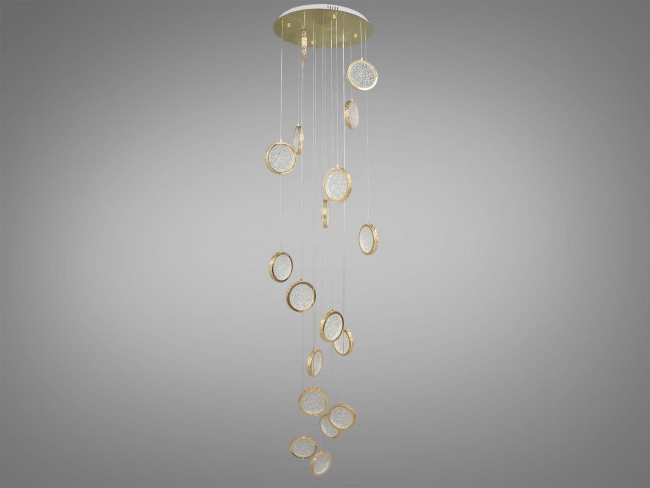 Люстра каскадная для холла LED 3005/18G (2437588258)