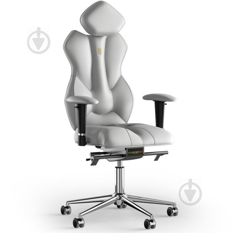 Кресло KULIK SYSTEM ROYAL Кожа с подголовником без строчки Белый (5-901-BS-MC-0102)