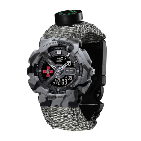 Наручные часы Patriot 005CMGYSU ВСУ Паракордовый ремешок ACU с коробкой Серый камуфляж