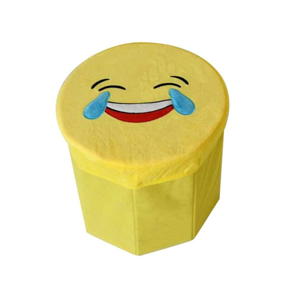 Пуф-тумба дитяча з кришкою Stenson Smile 5 30х30х28 см Жовтий (R33431)