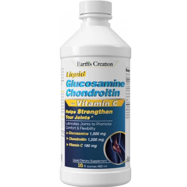 Препарат для суставов и связок Earth‘s Creation Liquid Glucosamine Chondrotin + Vit C Natural Orange Flavor 480 мл 16 порций (000021629) Препарат для суставов и связок Earth‘s Creation Liquid Glucosamine Chondrotin + Vit C Natural Orange Flavor 480 мл 16 порций (000021629)
