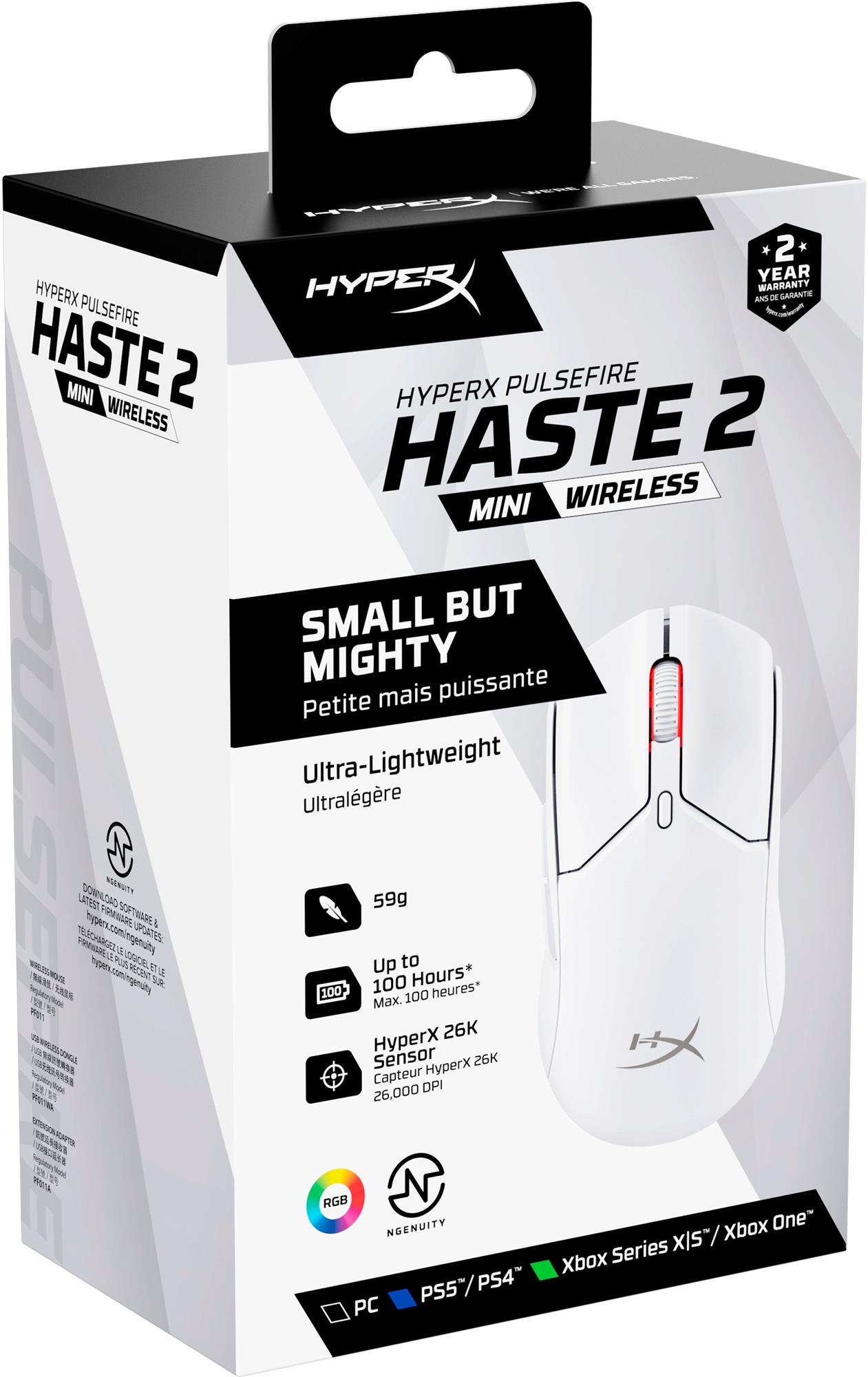 Мишка комп'ютерна ігрова HyperX Pulsefire Haste 2 Mini бездротова з RGB-підсвічуванням вбудованою пам'яттю 26000 dpi Білий (629410) - фото 10
