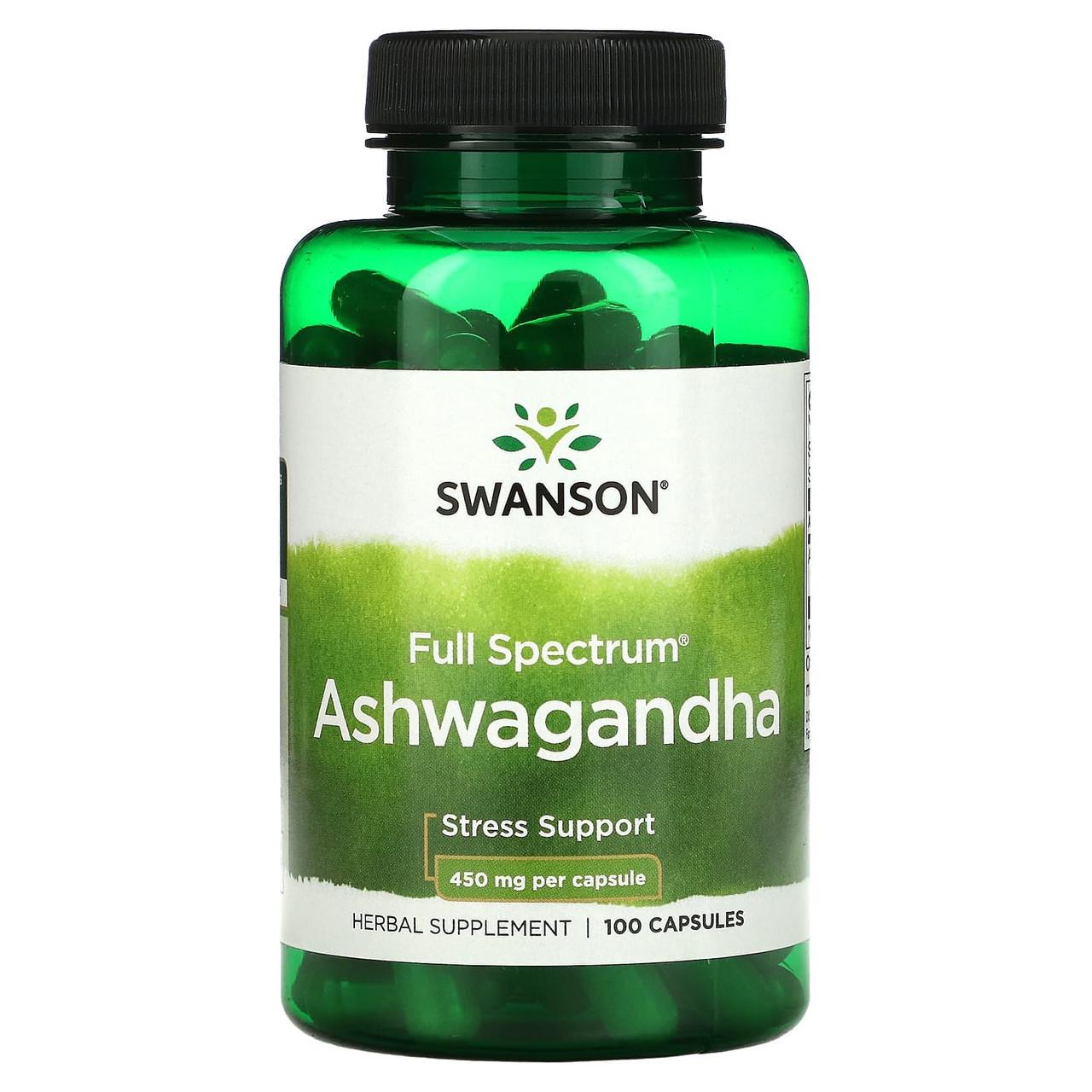 Ашваганда Swanson Ashwagandha антистресс для нервной системы 100 капс. 450 мг (1996876395)