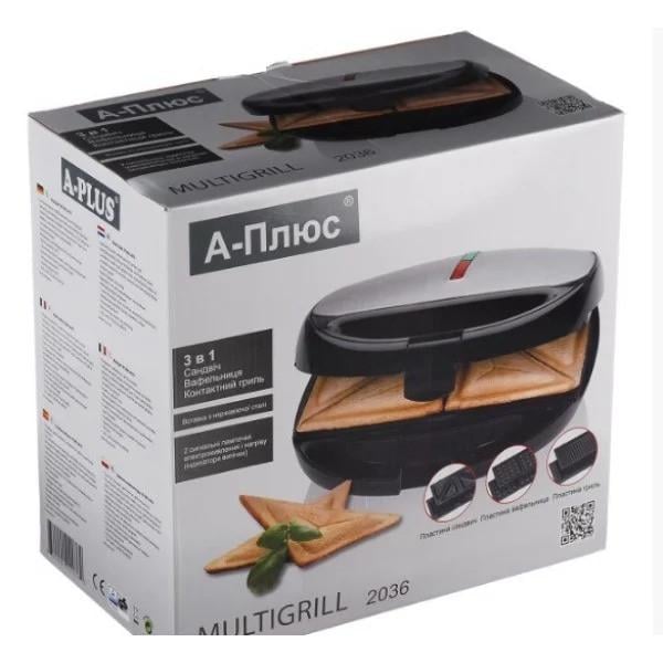 Сэндвичница A-Plus AP-2036 3в1 800Вт - фото 3