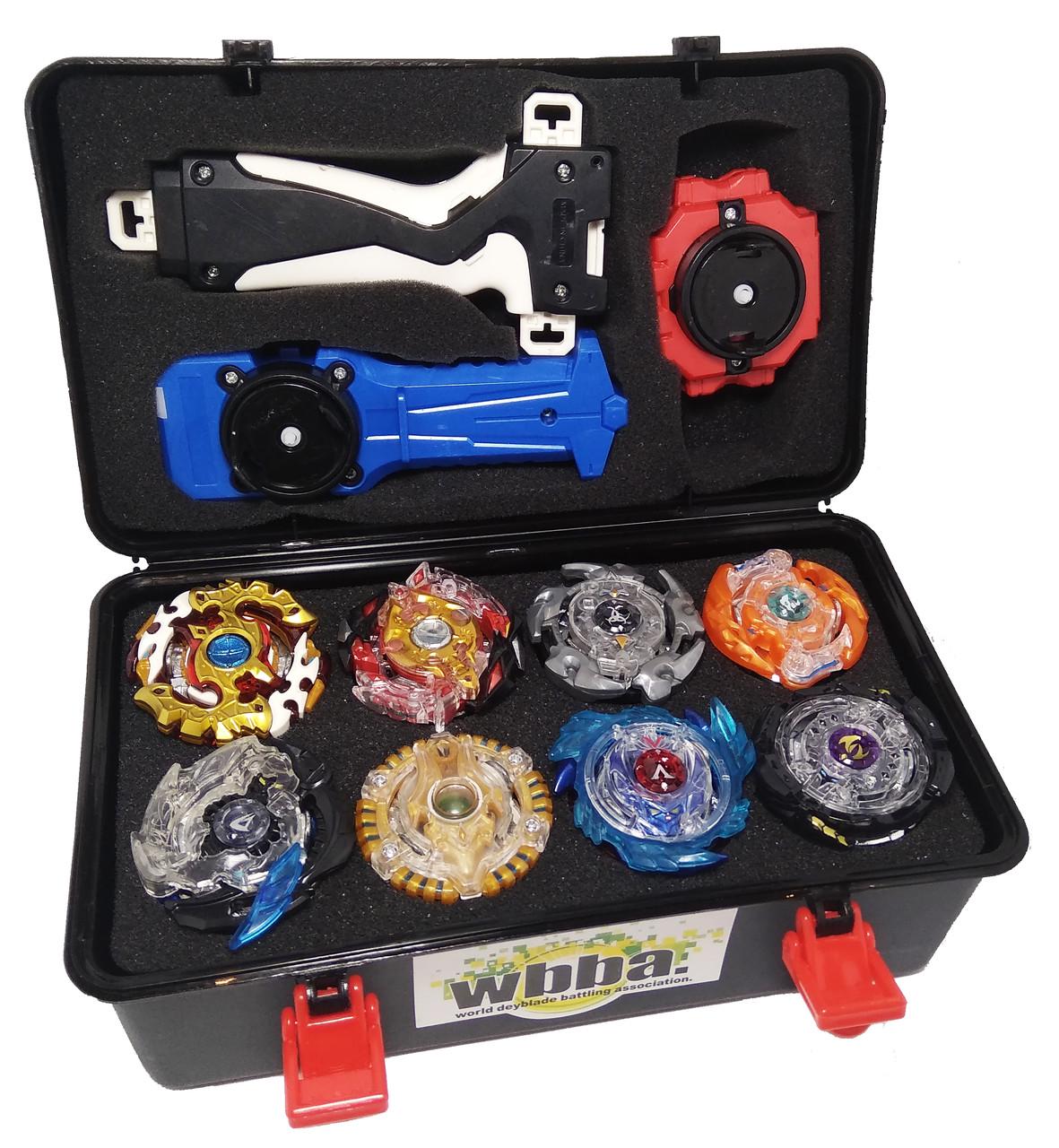 Бэйблейд бокс набор 8 бейблейдов/5 запускателей/2 лаунчера/кейс